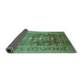 thumbnail image 2 of Ahgly Company Indoor Square Oriental Turquoise Blue Traditional Area Rugs, 4' Square, 2 of 4