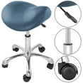 thumbnail image 4 of Saloniture Professional Ergonomic Saddle Stool, Blue - Adjustable Hydraulic Seat, Rolling Spa Salon, Massage, and Medical Office Chair with Swivel Wheels, 4 of 7