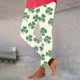 thumbnail image 2 of St Patricks Day Leggings for Women Casual Stretch Slim Fit Fashion Printed Fitness Workout Yoga Pants (S, White), 2 of 9