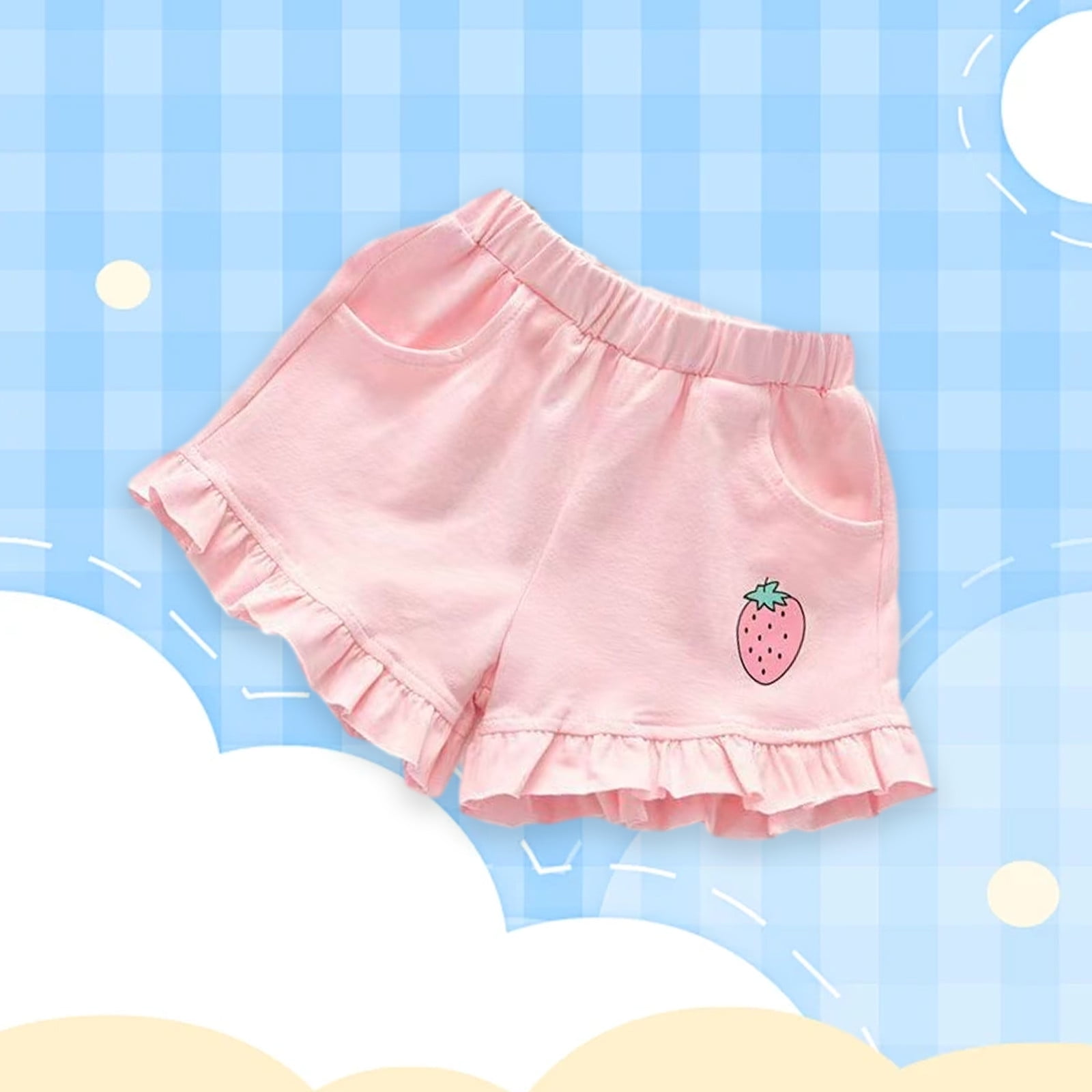 Cotton Ruffle Shorts 1-7 Years Kids Girls Summer Short Pant Cute