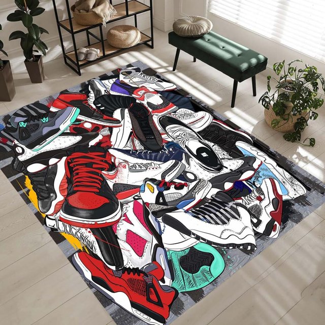Tapis de Chambre Espadrilles, Tapis de Chaussures Espadrilles, Tapis de Chaussures, Motif de Espadrilles, Tapis de Chambre Chaussures, Tapis d'Entrée, Tapis de Espadrilles