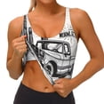 thumbnail image 4 of Lsque Vintage Cactus Pickup Printed Women'S Sports Bra, Compression, Moisture Wicking, High-Impact Sports Bra For Women,Supportive sports bra-X-Large, 4 of 9