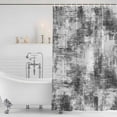 thumbnail image 2 of Black Grey Ombre Shower Curtain Set - 72" x 78" Washable Bathtub Curtain with 12 Hooks, Gradient Abstract Art Vintage Waterproof Fabric Stall Shower Curtains for Bathroom/Bathtub Décor, 2 of 6