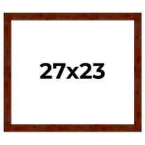 27x23 Walnut Brown Veneer Real Wood Picture Frame Width 1.75 inches | Interior Frame Depth 0.5