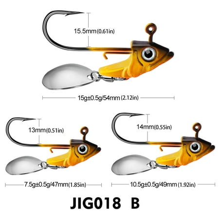 Fishing Jig Hook 7.5~15g Triangle Jig Head Barbed Fishing Hooks