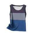 thumbnail image 5 of JTZGDY Cami Shirts for Women Loose Fit Casual Summer Sleeveless Round Neck Striped Color Block Print Tank Tops Trendy Cozy Beach Vacation Tees Blouse A01-Blue XL, 5 of 5