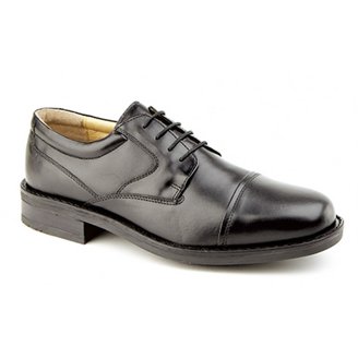 ROAMERS Brown and Gray Oxford Shoes Roamers Mens XXX Extra Wide 4 Eye Tramline Gibson Shoes  main image 2