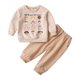 thumbnail image 1 of Gibobby Conjunto de Sudadera y Pantalón Conjunto de ropa para niñas pequeñas, Tops y pantalones con estampado de animados, 2 uds, Otoño e Invierno(Beige,18-24 Meses), 1 of 5
