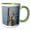 Green/White, variant on 3drose, Wa, Seattle, Great Blue Heron Bird, Elliott Bay - Us48 Jwi2118 - Jamie and Judy Wild, 11oz Two-tone Blue Mug