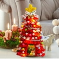 thumbnail image 4 of Lighted Mini Christmas Tree 10in Desktop PVC Tabletop Decoration 20 LED String Ornaments Colored Balls Warm Lights Sturdy Branches Home Office Bedroom Restaurant Fireplace Party Gift, 4 of 5