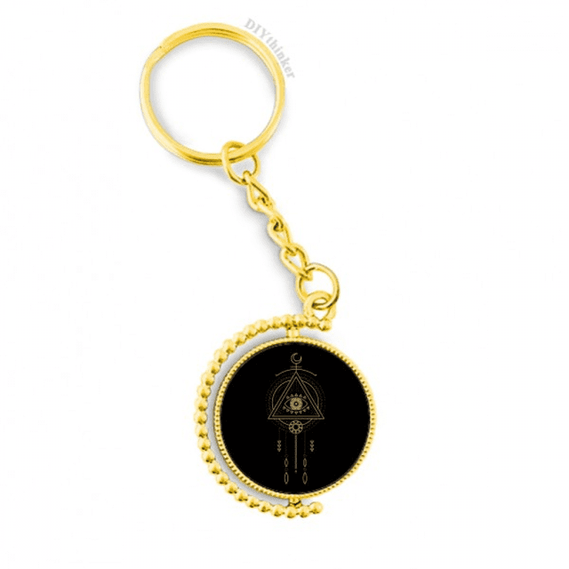 Patrón de triángulo geometría alienígena totem Anillo de oro de metal llavero llavero