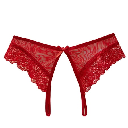 (2-Pack) Puawkoer Womens Lacey Breathable Ladies Cotton Underwear Bikini Lace Hollow Out and High Waist Lace Panties Raise The Pure Brief Underwear Cotton Women Pant