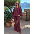 thumbnail image 6 of Women 2 Piece Outfits Matching Lounge Set Wine Red S, 6 of 7