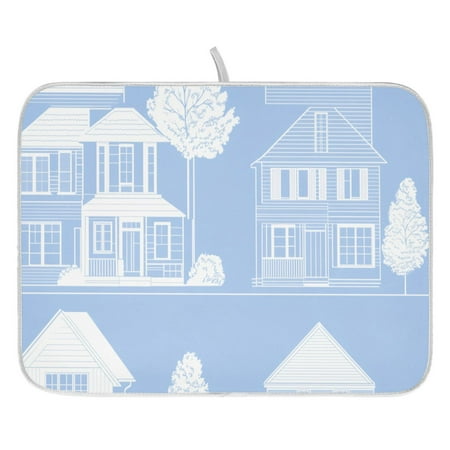 

Charming House Outline Dish Drying Mat for Kitchen Quick Drying Absorbent Soft Durable 18 x 24