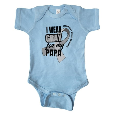 

Inktastic I Wear Gray For My Papa Parkinsons Disease Awareness Gift Baby Boy or Baby Girl Bodysuit