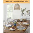 thumbnail image 5 of 13 Inch Round Placemats Set of 4, Vintage Yellow Wood Non Slip Heat Insulation PP Table Mats, Farmhouse Retro Wooden Plank Washable Place Mats for Kitchen Dining Party Table Decor, 5 of 7