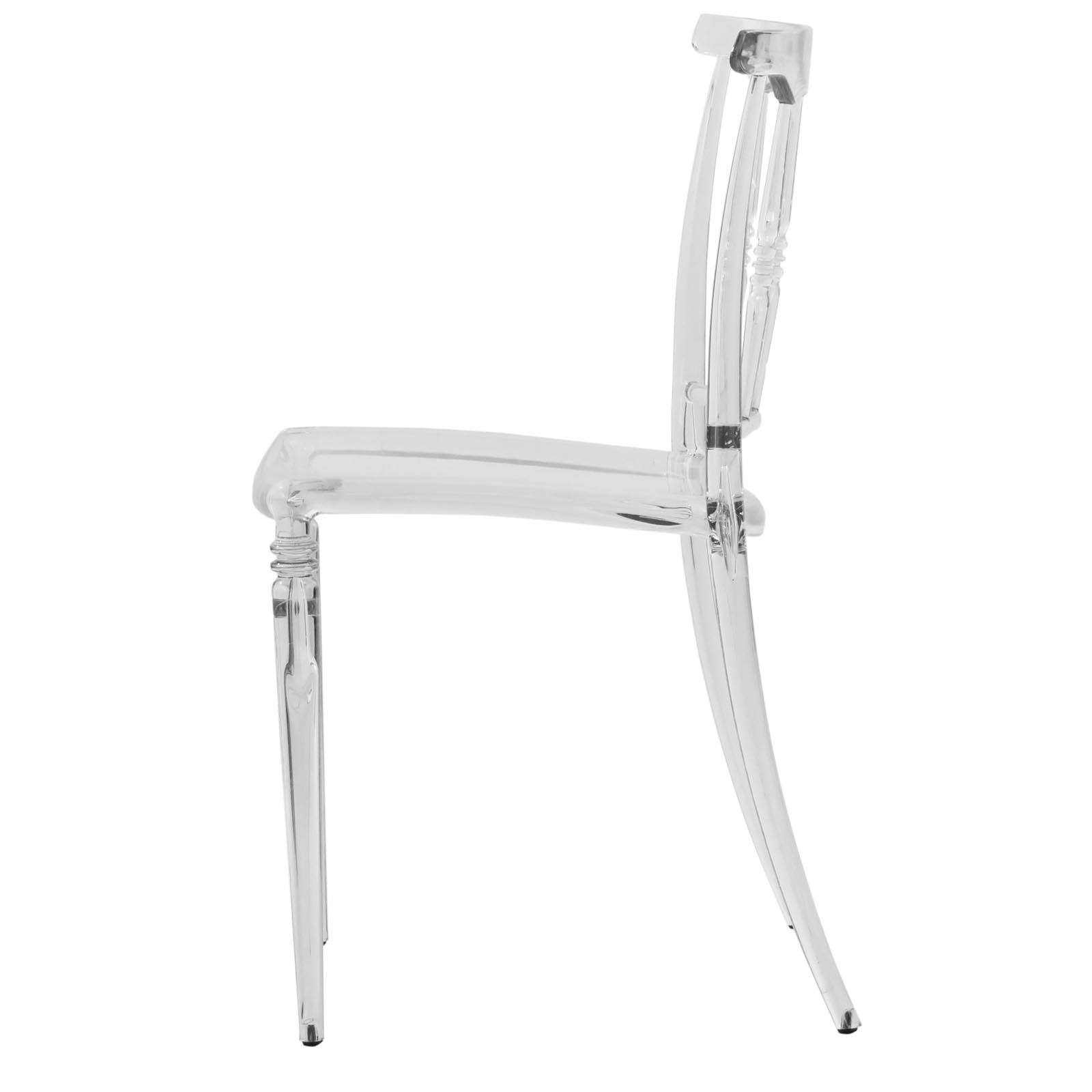 LeisureMod Spindle Transparent Modern Lucite Dining Chair - image 3 of 8