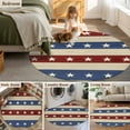 thumbnail image 6 of 4th of July Large Area Rugs for Bedroom Living Room, Soft Non Slip Carpet Bedside Rug, Blue Red Star Striped Independence Day Round Floor Cover Kitchen Accent Rug 4' for Dining Room/Office, 6 of 9