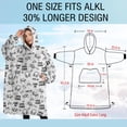 thumbnail image 4 of Oversized Wearable Blanket Hoodie,Black White Games Text White Pattern Sherpa Blanket Hoodie with Super Pockets,Super Warm Fuzzy Pullover for Women & Men, 4 of 6