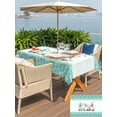 thumbnail image 4 of Outdoor Tablecloth with Umbrella Hole and Zipper, Happy Easter Rectangle Table Cloth 52x70 Inch Waterproof Tablecloth, Cute Gnomes Eggs Green Bunny Flowers Border Picnic Table Cover for Patio Camping, 4 of 7