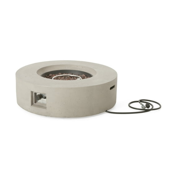 Hearth Outdoor 50,000 BTU Lightweight Concrete Circular Fire Pit (No Tank Holder), Light Gray