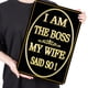 thumbnail image 2 of Chapa Metal Vintage I Am The Boss Pintura Hierro Rectangular Artística 30x40cm, 2 of 8