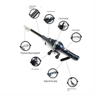 South Bend R2F4-JABT-SC Telescopic Fishing Reel Combo, 5.6', 6.3:1