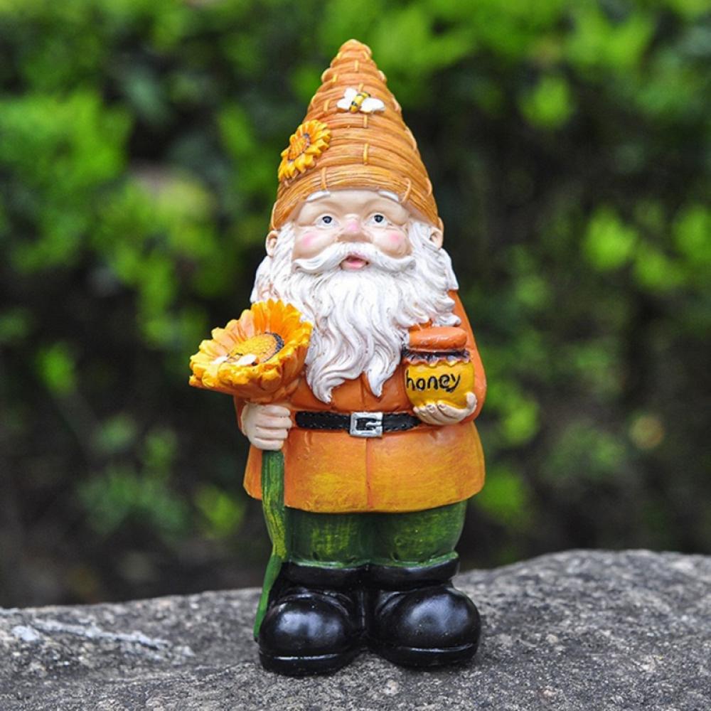 MOOSUP Sunflower Gnome Statue Sunflower Garden Gnome Statues for
