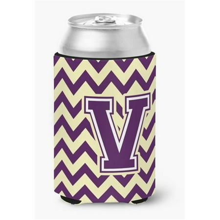 

Letter V Chevron Purple & Gold Can or Bottle Hugger 0.25 x 4 x 5.5 in.