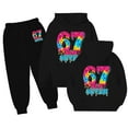 thumbnail image 4 of Kids Outfits Set 6 7 Six Seven Letter Outfits Set Comfortable Child Toddler Boys Girls Long Sleeve Solid Warm Hoodie Pullover Tops Pants Kids Outfits Sweat Suit Black 160(13-14 Years), 4 of 9