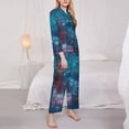thumbnail image 3 of Lsque Abstract Colorful Art Supplies Pattern Long Sleeve Pajama Set for Women - Soft 2-Piece Sleepwear and Loungewear Set with Pockets, Comfy Nightwear-Large, 3 of 7