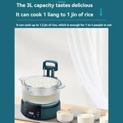 Rice Soup Separation Electric Cooker, 3L Low Sugar Rice Cooker with Reservable-Timable and Liftable Filter Basket, Digital Display, Helps control sugar intake (Blue,Stainless Steel)