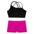 thumbnail image 4 of inhzoy Kids Girls 2 Piece Crop Tops and Booty Shorts Tracksuit Set Black&Rose 8, 4 of 5
