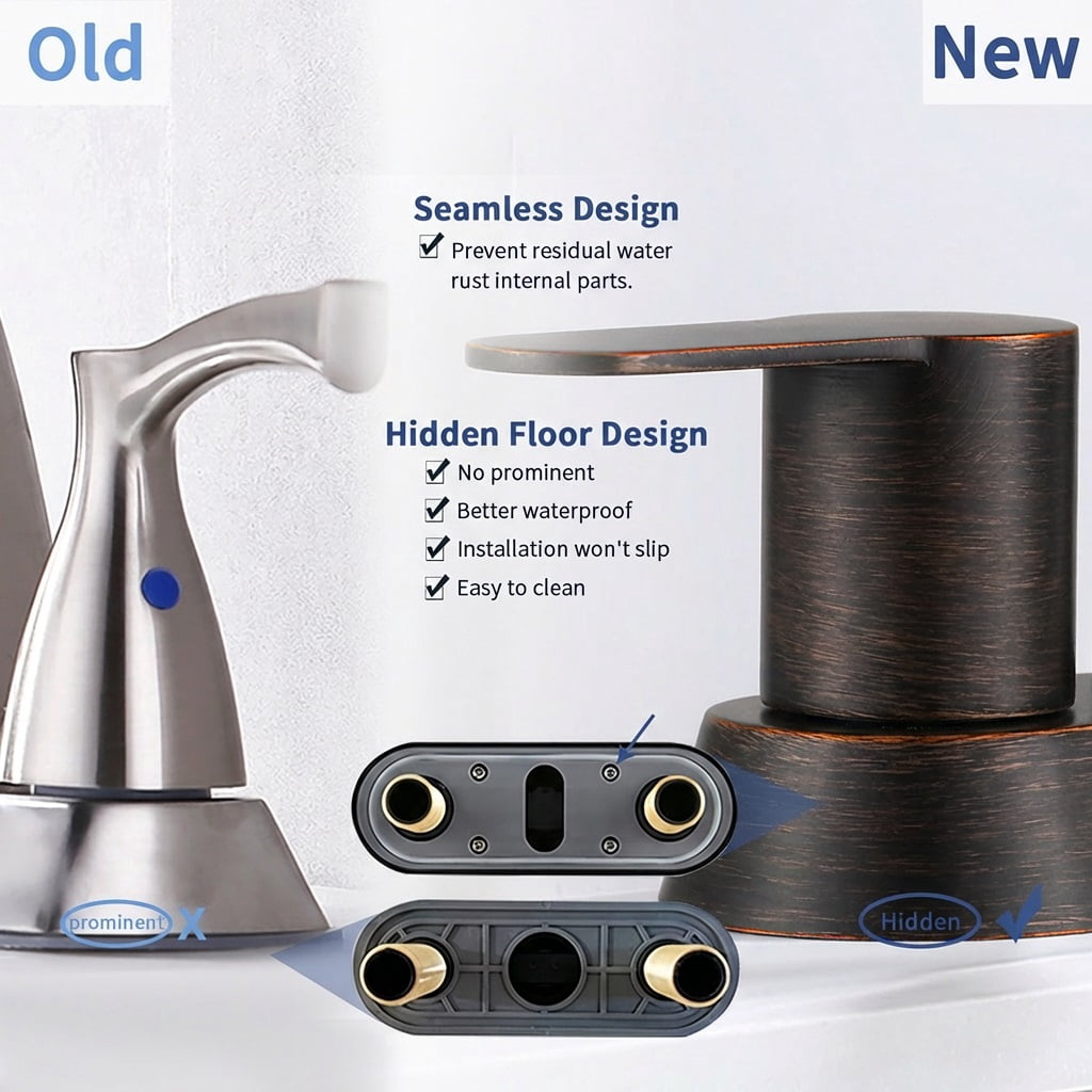 Bathroom Faucet Oil Rubbed Bronze 2-Handle Bathroom Sink Faucet 360 Degree High