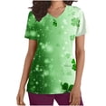 thumbnail image 2 of BiZtdJrK St.Patrick's Day Scrub Tops for Women 2025 Casual Short Sleeve V Neck T Shirt Fashion Shamrock Graphic Tees Nurse Uniform with Pockets Multicolor XXL Lightning Sales, 2 of 6