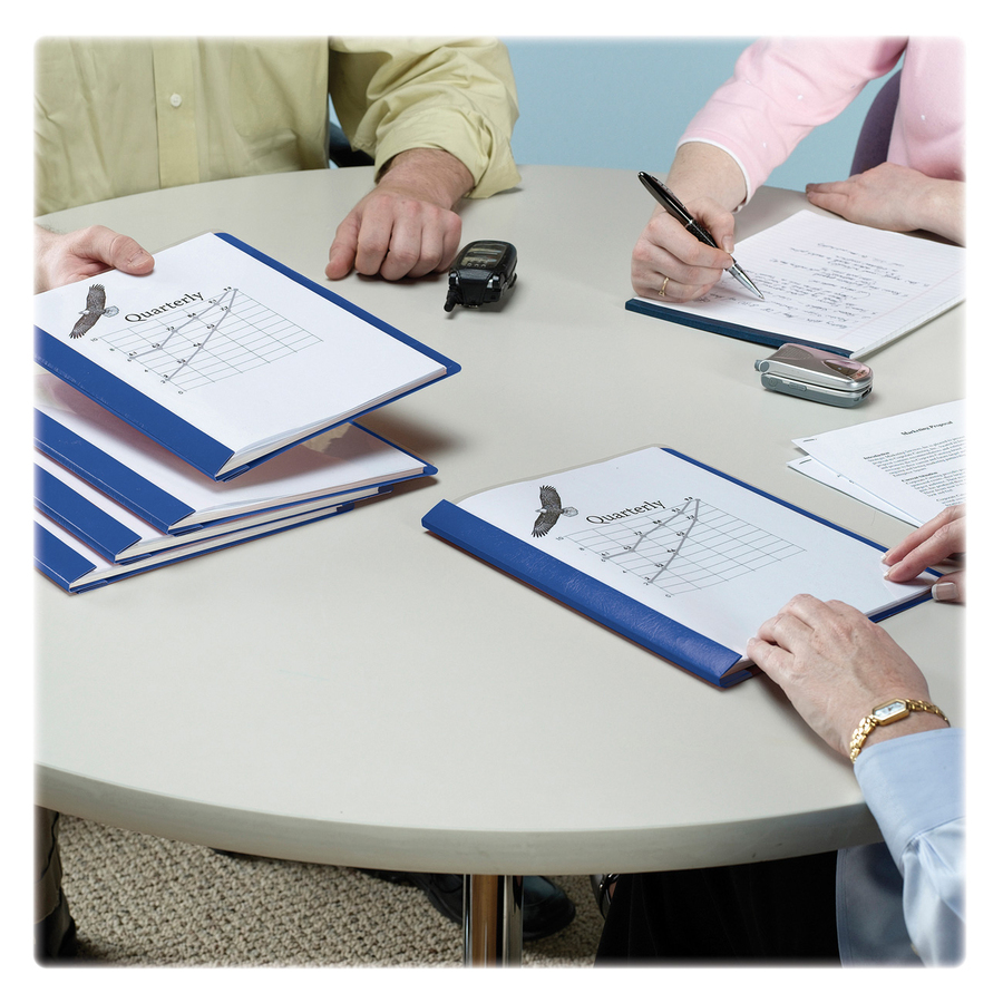 Smead Letter Recycled Report Cover - 8 1/2" X 11" - 3 Fastener(s) - 1/2" Fastener Capacity For Folder - Vinyl - Blue - 50% Recycled - 25 / Box