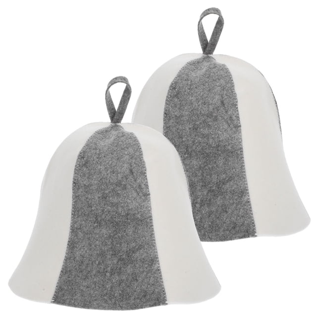 unbranded 2Pcs Reusable Felt Sauna Hats Thick Sauna Caps for Bathing Protecting Eyes and Hair