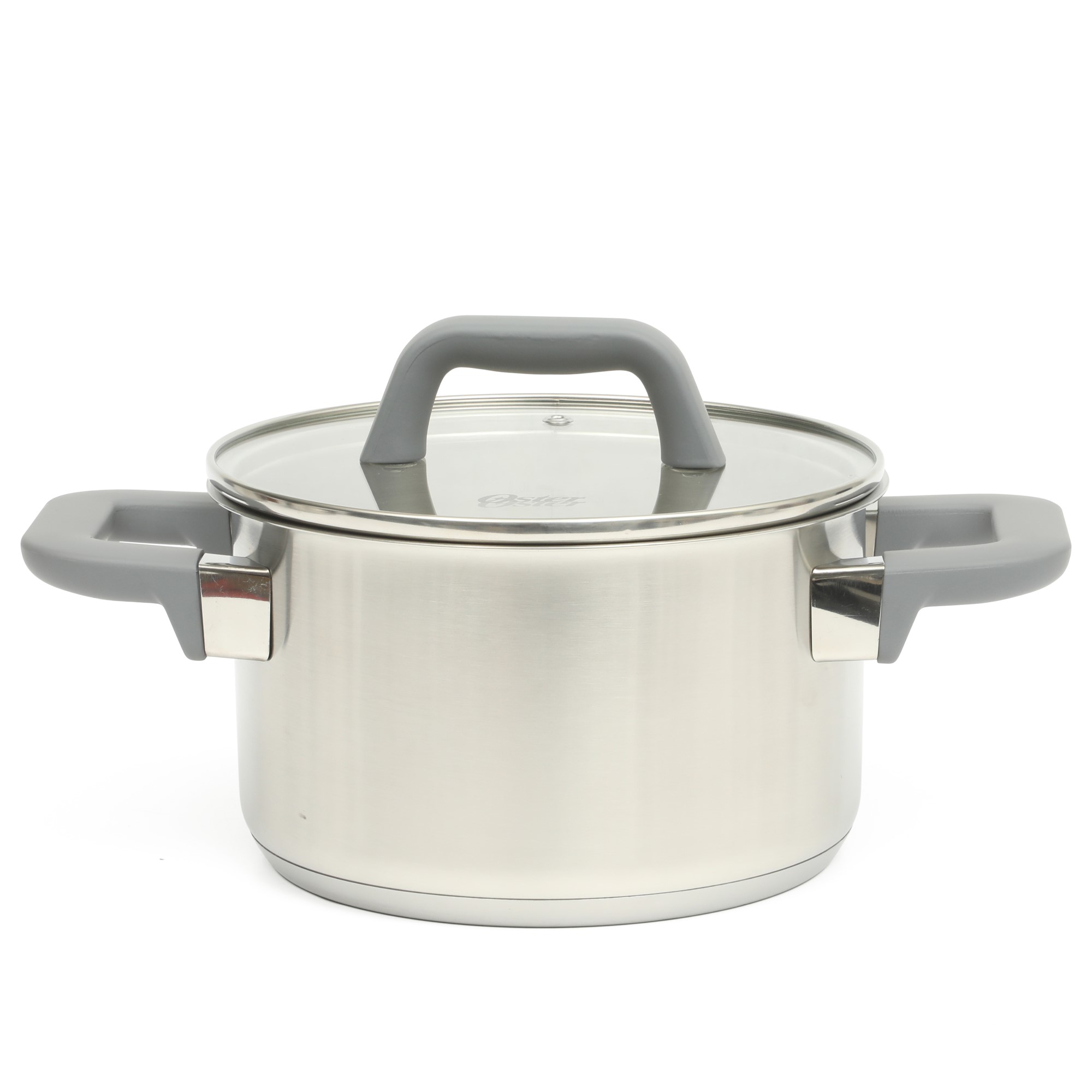 Oster Beauford 9 Piece Stainless Steel Non-Toxic Pots and Pans Cookware Set W/ Tri-Ply Encapsulated Bottom & Soft Touch Handles