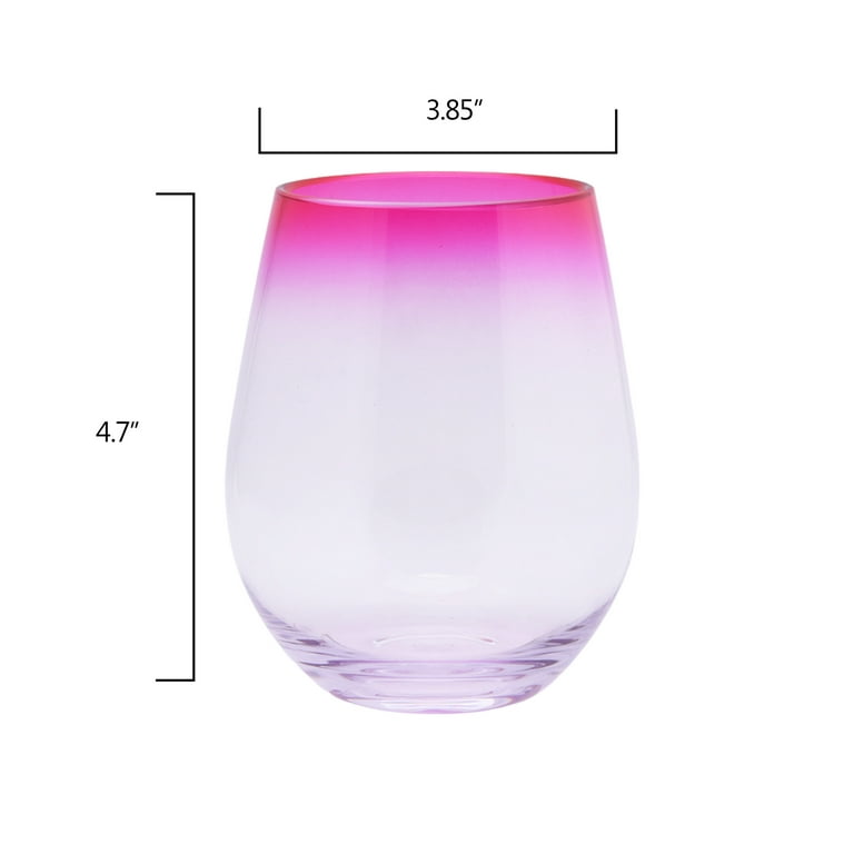 Mainstays 19-Ounce Acrylic Pink Rim Stemless Wine Tumbler