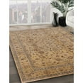 thumbnail image 2 of Ahgly Company Indoor Round Mid-Century Modern Light Brown Oriental Area Rugs, 5' Round, 2 of 6