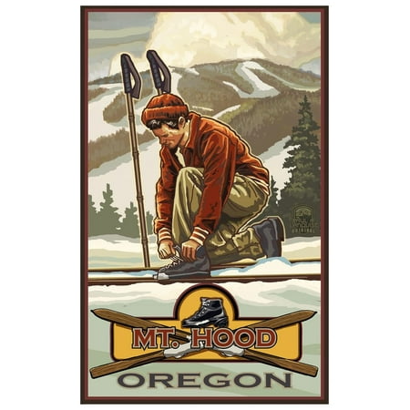 UPC 047906090049 product image for Mt. Hood Oregon Classic Binding Skier Travel Art Print Poster by Paul A. Lanquis | upcitemdb.com