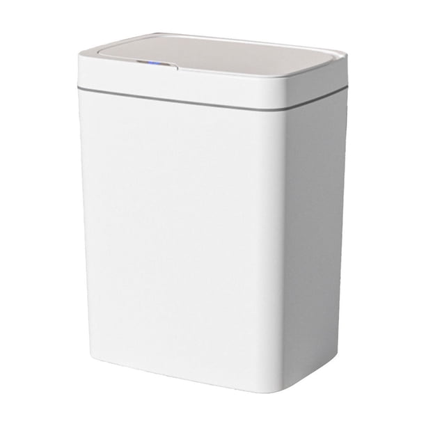 Basurero automático con sensor, 15 l, 4 galones, cierre silencioso, ideal para cocina y oficina, resistente al agua, ahorra espacio, funciona con pilas, 30,5 x 26 x 18 cm