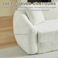 thumbnail image 6 of Leumius 87" Convertible Futon Sofa Bed, Corduroy Curved Boneless Couch with High Backrest, 2-in-1 Fold-Out Sleeper Sofa with Pull-out Couch Bed,Beige-Square Pillow, 6 of 11