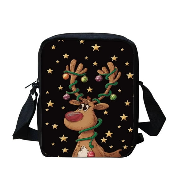 Binienty Reindeer Crossbody Bag for Women Lightweight Anti Theft RFID Sling Bag Casual Trendy Cellphone Bags Christmas Gifts for Mom
