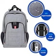 thumbnail image 4 of Mochila para Laptop con candado, Gris, Bluelander Mochila para Laptop, 4 of 6