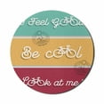 thumbnail image 1 of Saying Mouse Pad for Computers, Motivation Text Words with Bike Outline Elements and Line Art Colorful, Round Non-Slip Thick Rubber Modern Gaming Mousepad, 8" Round, Multicolor, by Ambesonne, 1 of 2
