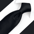 thumbnail image 3 of Men Tie Wedding Necktie and Cufflinks Black Silk Solid Skinny Size 2.36", 3 of 7