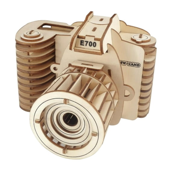 FRCOLOR 3d puzzle DIY Assembly 3D Puzzle Toy Camera Shaped Puzzle Wooden Jiasaw Toy Educational Jigsaw Toy for Kids,5.71"X1.42"X4.13"