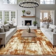 thumbnail image 3 of Brown Ombre Area Rugs 6'x9', Washable Small Throw Rugs for Kitchen Dining room, Gradient Abstract Art Vintage Indoor Outdoor Rug Non-Slip Low Pile Carpet Runner Reversible Floor Mats, 3 of 8