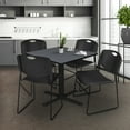 thumbnail image 2 of Cain 48" Square Breakroom Table- Grey & 4 Zeng Stack Chairs- Black, 2 of 8